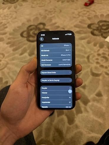 iphone aksesuar: IPhone 12 Pro, 256 GB, Pacific Blue, Simsiz şarj, Face ID — 6