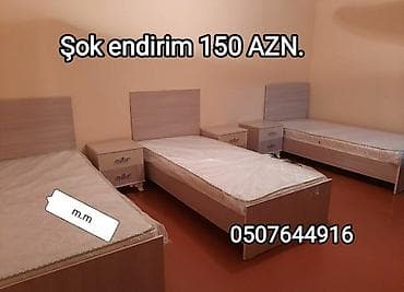 tek taxt: Yeni, Təknəfərlik çarpayı, Bazasız, Matras ilə, Siyirməsiz, Azərbaycan — 3