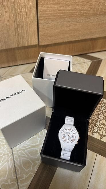 armanı saat: Emporio Armani qadın qol saatı A-klass yeni qutulu - Rəng: tam ağ — 2