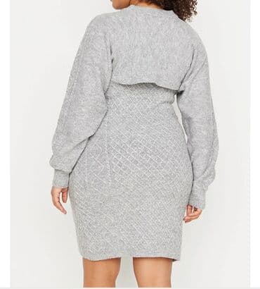 4xl nece razmerdi: Tirkataj 46 razmer divoyka sarafan ve ustunde kisa koftasi etketi — 3