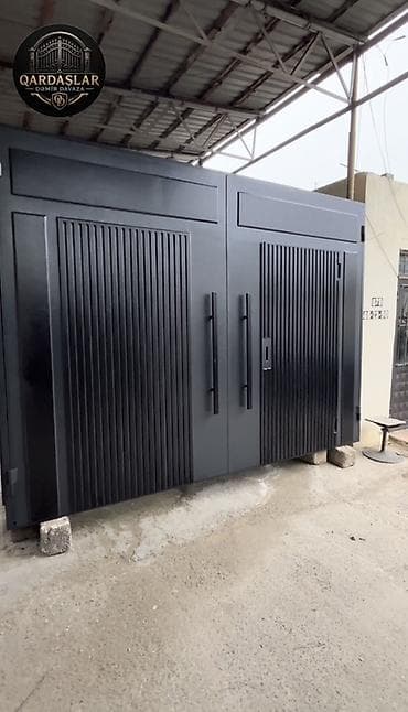 Dəmir Həyət darvazası, Mexaniki, Qapı ilə, rəng - Qara