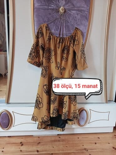 yay eynekleri: Qadınlar üçün çiçək naxışlı, karamel rəngli yay donu. Rahat və dəbli — 1