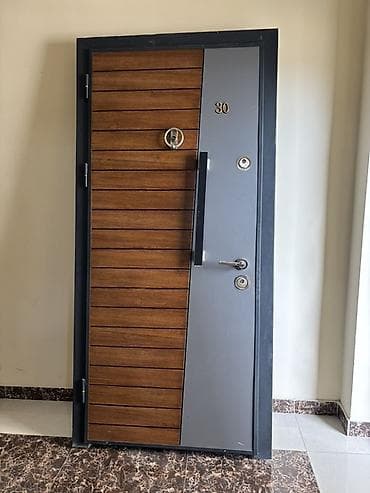 qapi dekoru: Müasir dizaynlı dəmir giriş qapısı – komplekt halda - Material — 4
