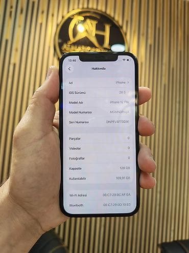 ipad pro m1: IPhone 12 Pro, 128 GB, Pacific Blue, Zəmanət, Simsiz şarj, Face ID — 2