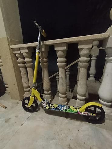 samokat scooter: Uşaq/skuterlər üçün mexaniki skuter - Rəng: sarı gövdə, rəngarəng — 5