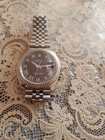 купить золотой браслет в баку: Наручные часы, Rolex, цвет - Серый — 2