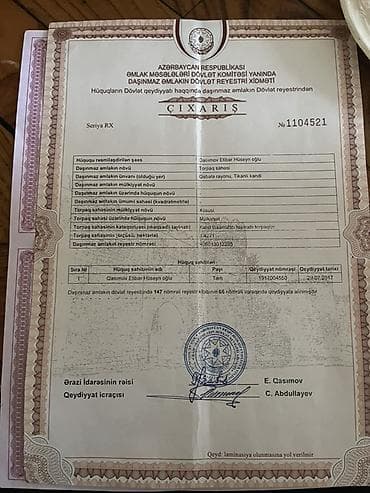 6 sot, Tikinti, Kupça (Çıxarış) lalafo.az -da 6 sot, Tikinti, Kupça (Çıxarış)