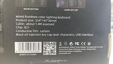 intel arc b580: JEDEL K517 Gaming Backlighting Keyboard - Rəngli (Rainbow) işıqlanma — 4