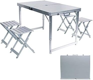 bag ucun oturacaqlar: Piknik masası Masa ve 4 stul ( alminiyum ibarətdir stullar bitişik — 1