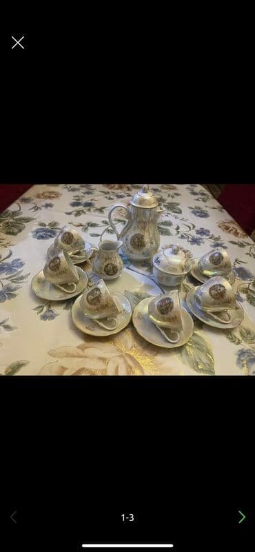 kahla gdr: Qəhvə dəsti, rəng - Ağ — 1