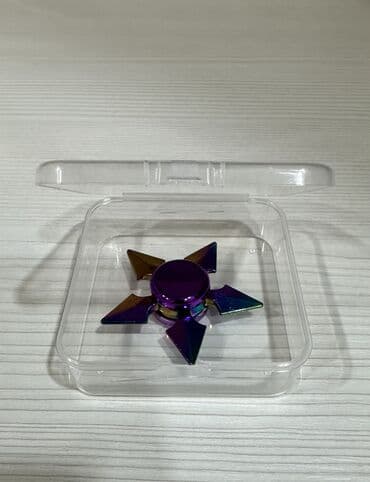 Qol saatları və aksesuarlar: Metal fidget spinner – 4 uclu, çoxrəngli (mavi-bənövşəyi-yaşıl-qızılı — 3