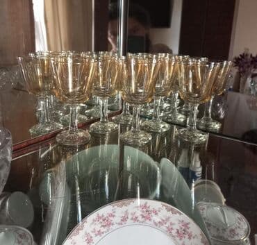 qab dəstləri: Rümkalar, rəng - Bej, Şüşə, 6 ədədli dəst — 2