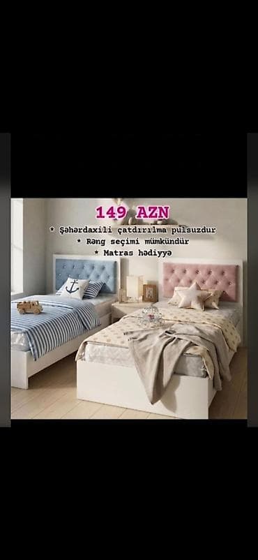televizor mebelleri: Məhsul: Tək nəfərlik çarpayılar (müxtəlif modellər) Xüsusiyyətlər: - — 4