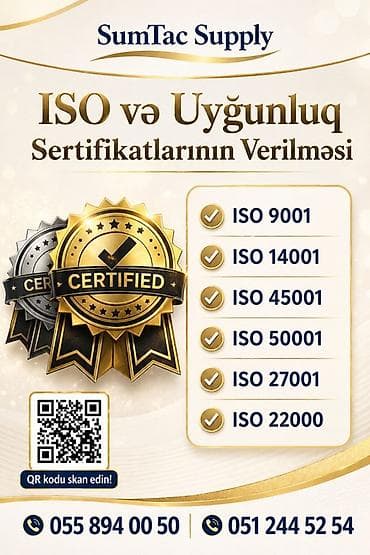 seyf gapı: Xidmət: ISO və Uyğunluq Sertifikatlarının Verilməsi SumTac Supply — 1