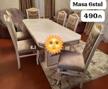 Qonaq otağı üçün, Yeni, Dördbucaq masa, 6 stul lalafo.az -da Qonaq otağı üçün, Yeni, Dördbucaq masa, 6 stul