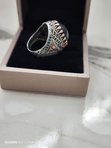 yantar üzük: Üzük, Gümüş, 925 Əyar — 4