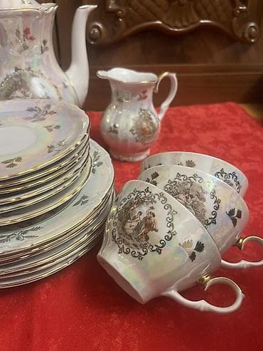 sud: Çay dəsti, rəng - Ağ, Farfor, 6 nəfərlik — 5