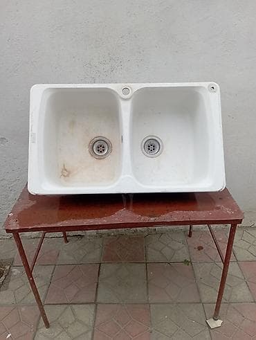 Santexnika: Düzbucaqlı Mətbəx çanağı, Şkafsız, Akril — 1