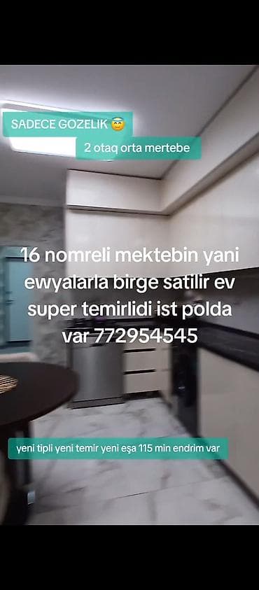 mingəcevirdə ev elanları: Mingəçevir, 2 otaqlı, Köhnə tikili, 40 kv. m — 8