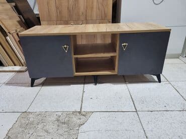 ТВ стенды: Новый, Прямой ТВ стенд, С полками, Ламинат — 4