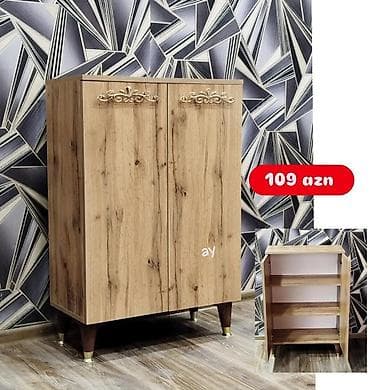 2 qapılı, Qəhvəyi, Digər material Ayaqqabı dolabı
