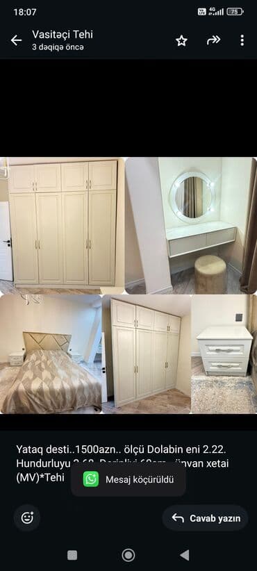 Yataq desti. 1500azn. ölçü Dolabin eni 2.22. Hundurluyu 2.68 lalafo.az -da Yataq desti. 1500azn. ölçü Dolabin eni 2.22. Hundurluyu 2.68