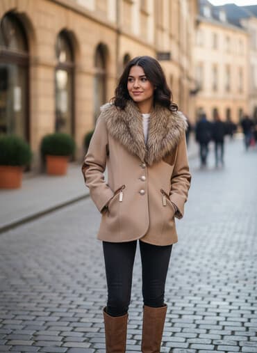 geyimlər: Palto, Defacto, XL, rəng - Bej — 1