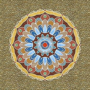 fon: Rəngli mandala divar sənəti – 4 ədəd rəqəmsal illüstrasiya dəsti — 10