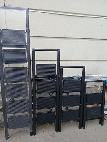 tikinti temir: Qatlanan pilləkən – metal konstruksiya, qara rəng - Müxtəlif ölçülər — 1