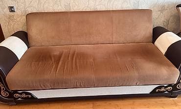 divan mini: İşlənmiş, Divan, 2 kreslo, Bazalı, Açılan — 3
