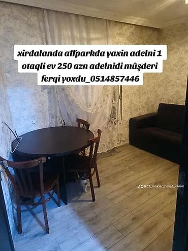 ev axdaram: 40 kv. m, 1 otaqlı, Kombi, Qaz, İşıq — 1