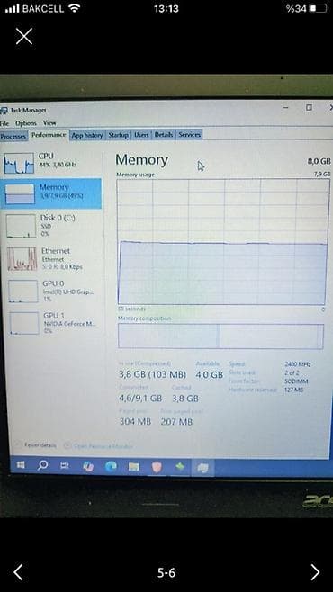 Acer noutbuk – texniki göstəricilər - Prosessor: Intel Core i3-8130U — 4
