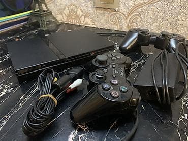 iphone x aksesuar: PlayStation 2 Slim oyun konsolu: 2 pult var 1 eded orjinal digəri isə — 1