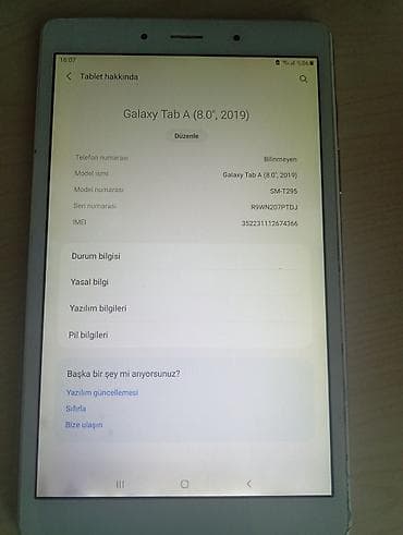 samsung tab a8: Samsung Galaxy Tab A (8.0", 2019) planşet - Model adı: Galaxy Tab A — 2