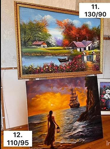 nar ağacı: Yağlı boya tablo kolleksiyası – çərçivəli, iri ölçülü əsərlər 1) 3D — 8