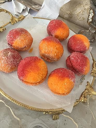 boyama: Meyvəli “Şaftalı” qurabiyələri 1.5 - İki yarım kürəcik formasında — 2