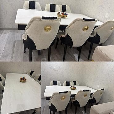 stul tek: Versace masa desti. 570azn. yaxsı veziyyetde. Masa 6 stulla. Ünvan — 1