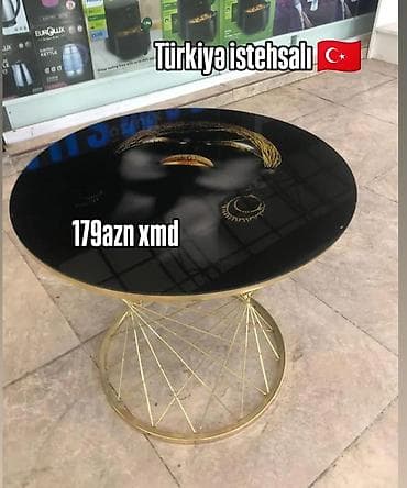 komputer masasi: Yumru masa, Açılmayan, Təkərsiz, Şüşə, Türkiyə, Pulsuz çatdırılma — 1
