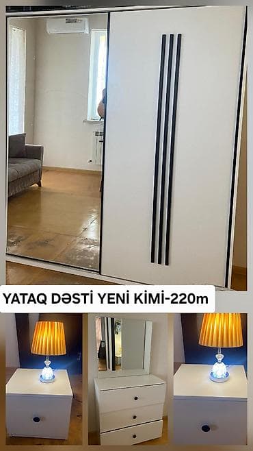 Yataq otağı mebel dəsti Dəst tərkibi: - Sürgülü qapılı dolab: bir