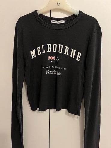 Bershka uzunqollu qısa köynək (crop top) - Brend: Bershka - Ölçü: M