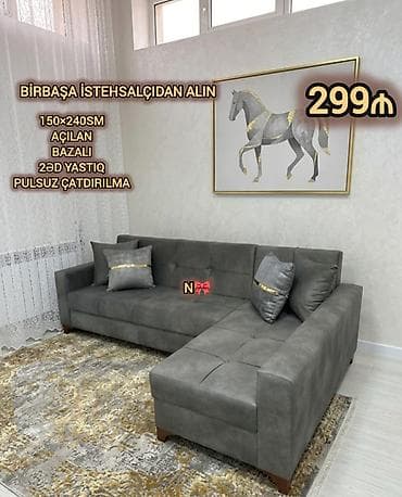 Divanlar: Künc divan, Yeni, Açılan, Bazalı, Parça, Şəhərdaxili pulsuz çatdırılma — 1