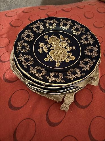 qaşıq dəst: Boşqablar, 6 ədədli dəst, Kobalt, Çexiya — 1