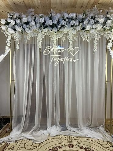 Мебельные услуги: Tədbir dekoru – fotozon və neon yazı - Qızılı metallik karkaslı — 4