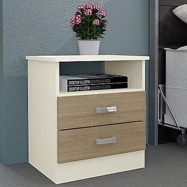 Tumbalar: İki çekmecəli komod / yataq otağı tumbası - Dizayn: Açıq krem korpus — 1