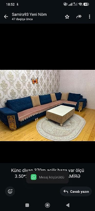 sam: Künc divan 370m açilir baza var ölçü 3.50*2 ünvan 20yanvar. SAMİRƏ — 1