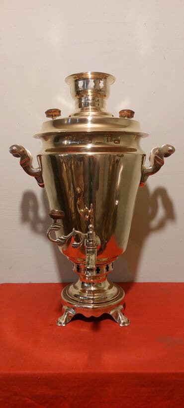 купить бу самовар на дровах: 1950-ci illerin Tula istehsali samavarlar 7-litrlikdir, materiallari; — 2
