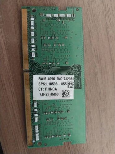 Masaüstü kompüterlər və iş stansiyaları: Operativ yaddaş (RAM) 4 GB, 3200 Mhz, DDR4, Noutbuk üçün, İşlənmiş — 4