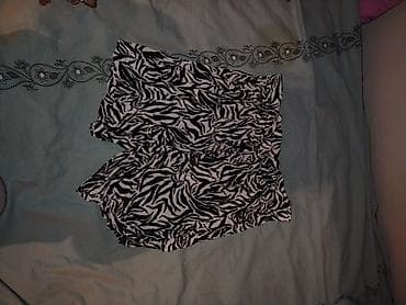 idman şort: İki parçalı yay dəsti – qara ribli crop mayka + zebra naxışlı şort - — 6