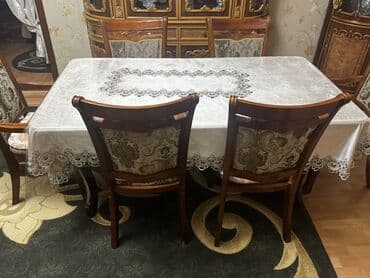 Restoran mebeli: Qonaq otağı üçün, Açılmayan, Dördbucaq masa, 6 stul — 2