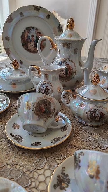 mate: Çay dəsti, rəng - Ağ, Farfor, 6 nəfərlik — 3